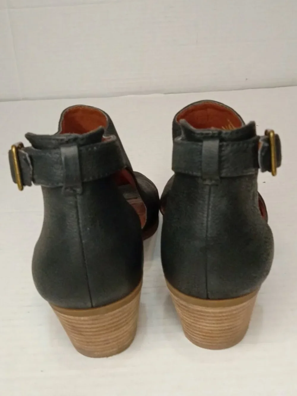 Lucky Brand Barimo Black Leather Peep Toe Booties Women’s Size 8M